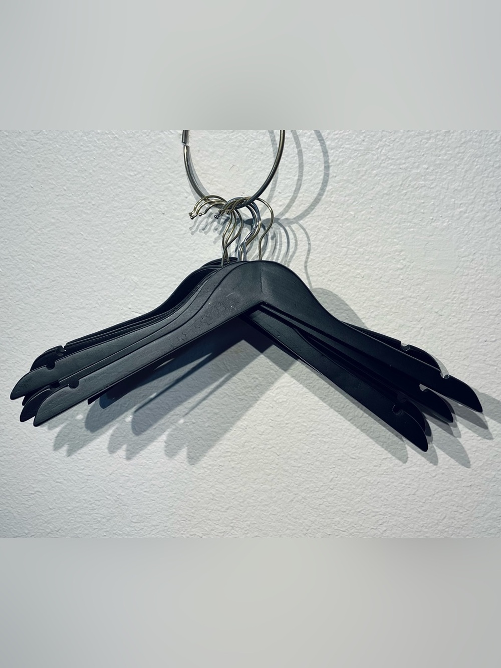 Black Wooden Hangers - Set of 8